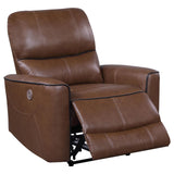 Greenfield Saddle Brown 3-Piece Upholstered Power Reclining Living Room Set from Coaster - Luna Furniture