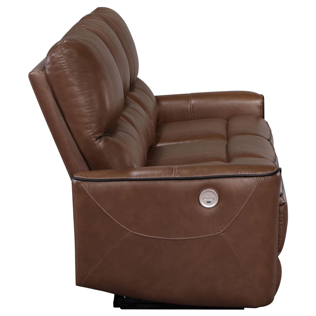 Greenfield Saddle Brown Upholstered Power Reclining Sofa from Coaster - Luna Furniture