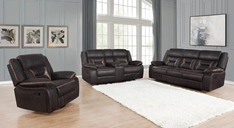 Greer Brown Upholstered 3-Piece Tufted Living Room Set from Coaster - Luna Furniture