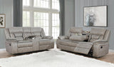 Greer Taupe Upholstered 2-Piece Tufted Living Room Set from Coaster - Luna Furniture