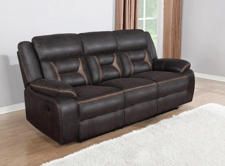 Greer Upholstered Tufted Back Motion Sofa from Coaster - Luna Furniture