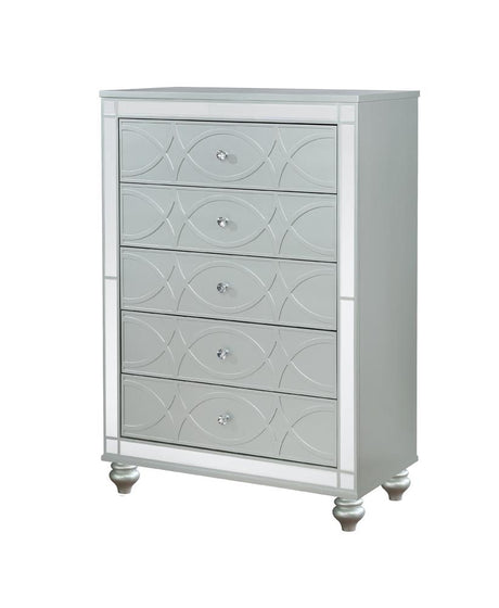 Gunnison Silver Metallic 5-Drawer Chest from Coaster - Luna Furniture