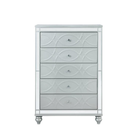 Gunnison Silver Metallic 5-Drawer Chest from Coaster - Luna Furniture