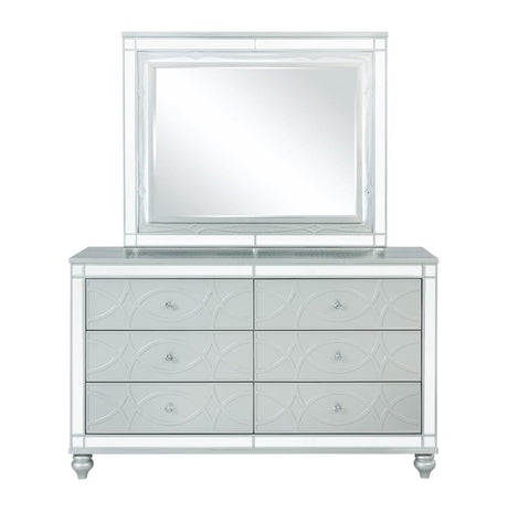 Gunnison Silver Metallic 6-Drawer Dresser from Coaster - Luna Furniture