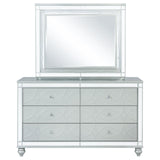 Gunnison Silver Metallic 6-Drawer Dresser with Mirror from Coaster - Luna Furniture