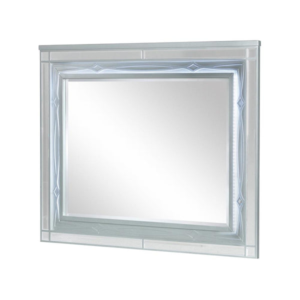 Gunnison Silver Metallic Dresser Mirror with LED Lighting (Mirror Only)