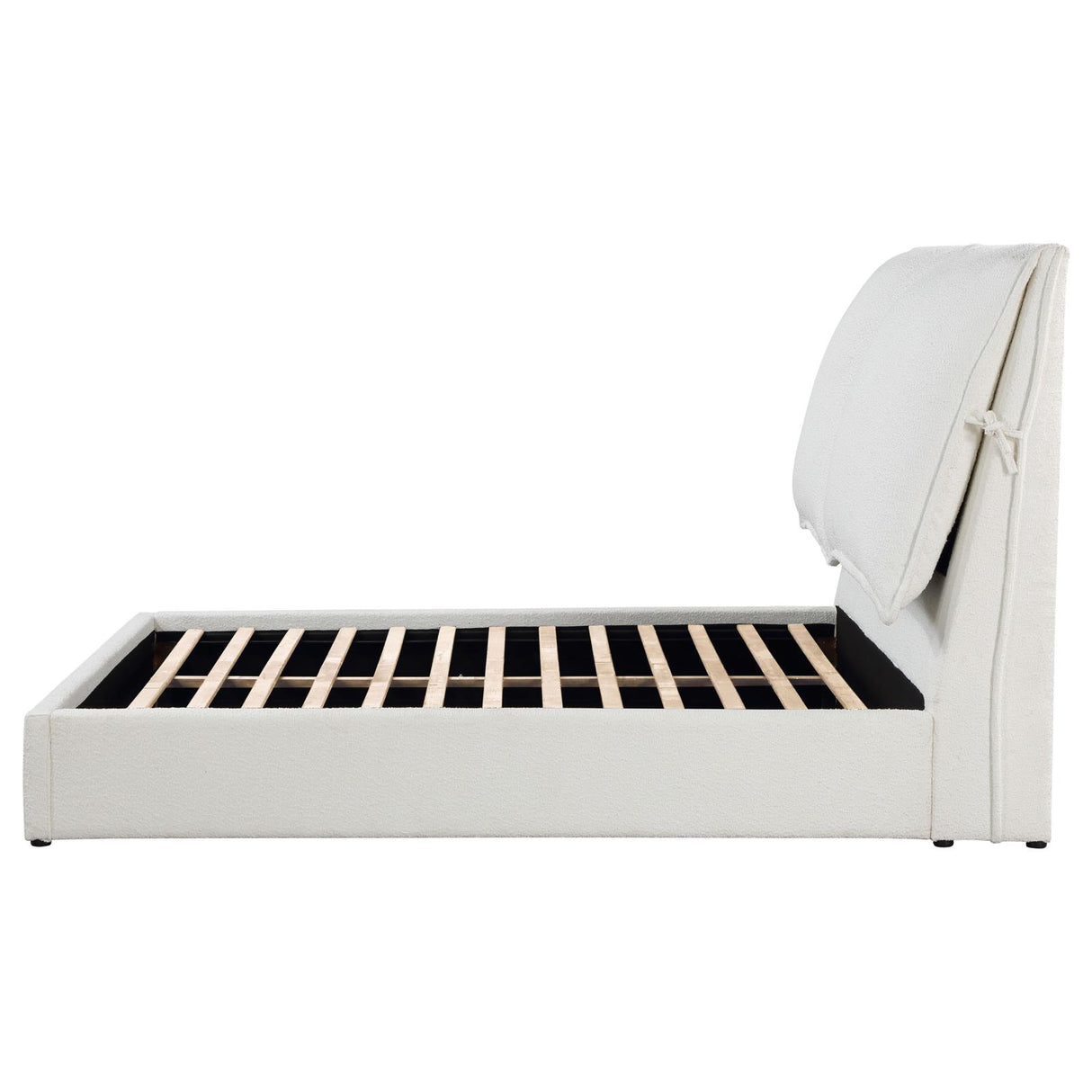 Gwendoline White Upholstered Queen Platform Bed with Pillow Headboard from Coaster - Luna Furniture