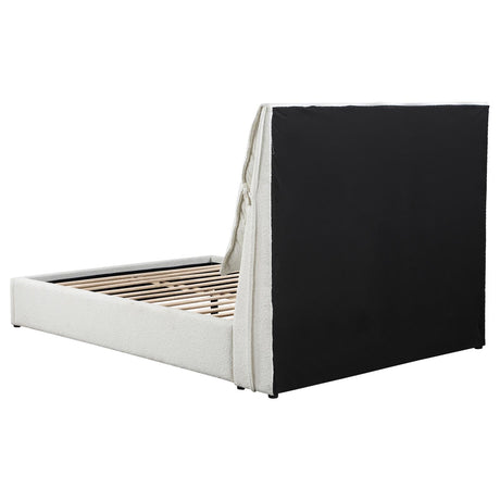Gwendoline White Upholstered Queen Platform Bed with Pillow Headboard from Coaster - Luna Furniture