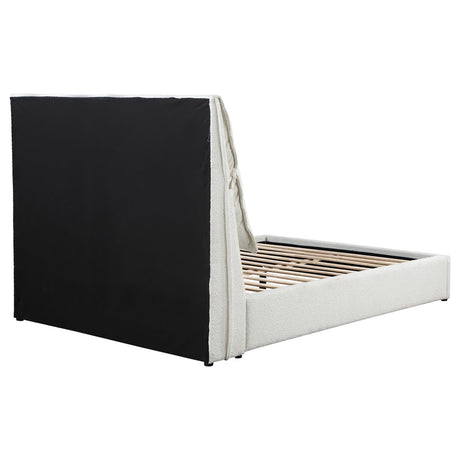 Gwendoline White Upholstered Queen Platform Bed with Pillow Headboard from Coaster - Luna Furniture