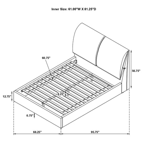 Gwendoline White Upholstered Queen Platform Bed with Pillow Headboard from Coaster - Luna Furniture