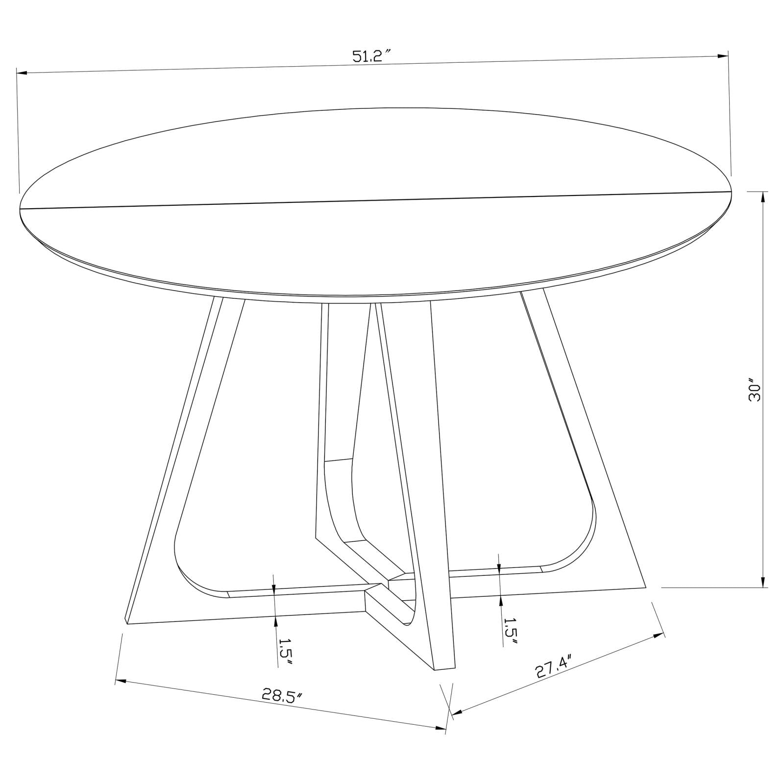 Gwynn Round Dining Table with Marble Top and Stainless Steel Base