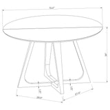 Gwynn White and Gold Stainless Steel Base Marble Top Round Dining Table from Coaster - Luna Furniture