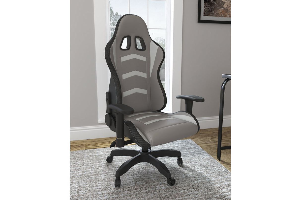Lynxtyn White/Gray Home Office Desk Chair from Ashley - Luna Furniture