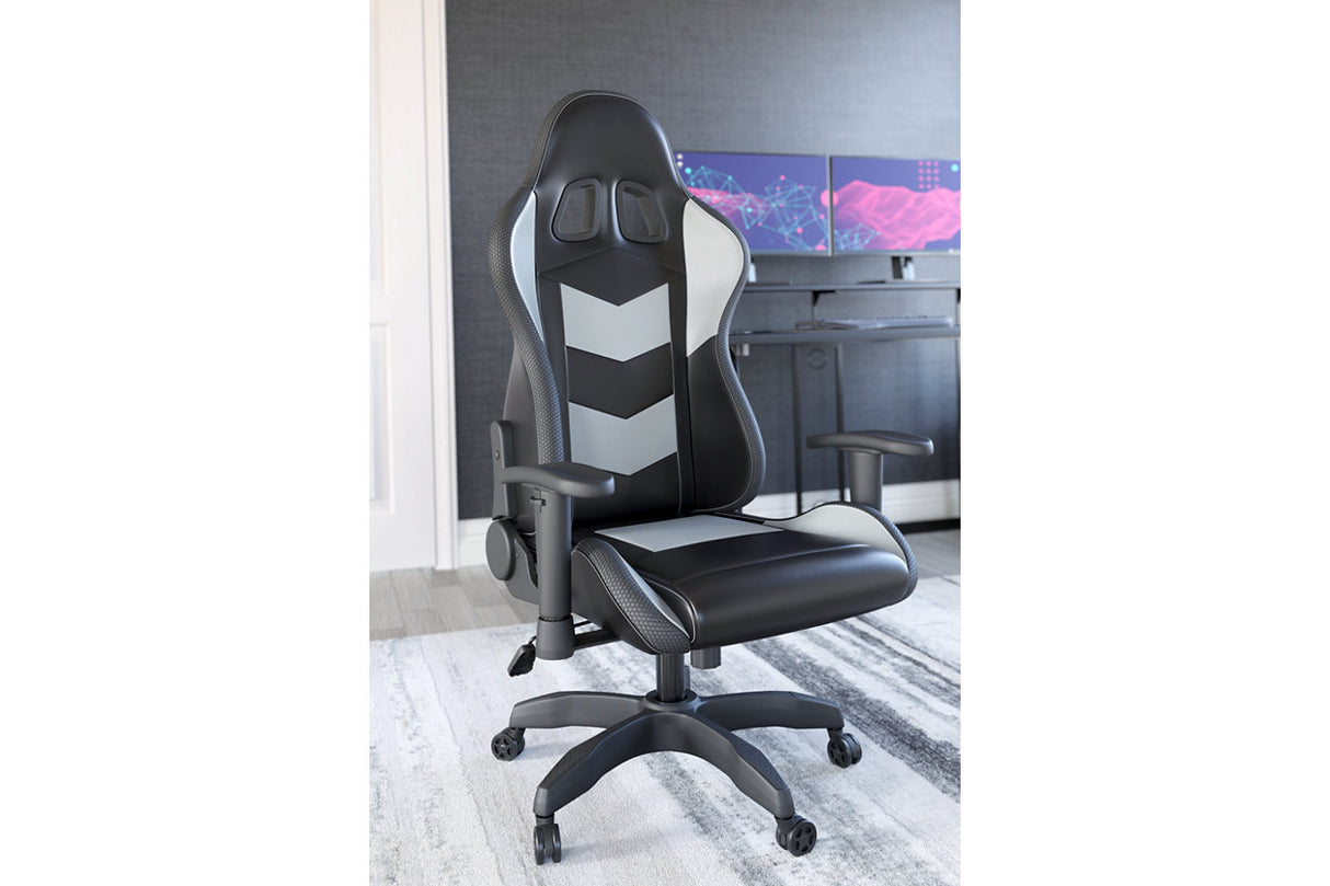Lynxtyn Black/Gray Home Office Desk Chair from Ashley - Luna Furniture