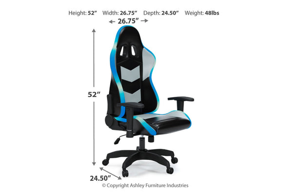 Lynxtyn Black/Gray Home Office Desk Chair
