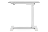 Lynxtyn Taupe/White Adjustable Height Home Office Side Desk