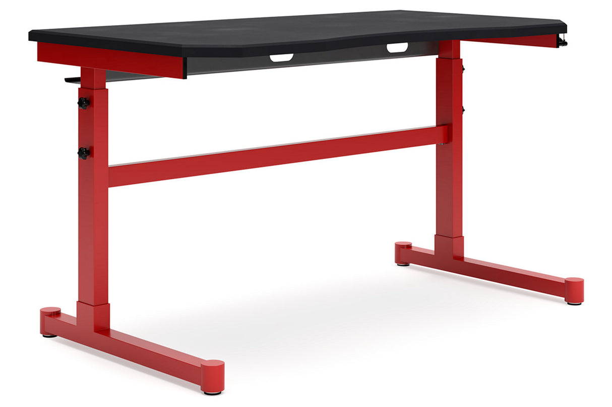 Lynxtyn Red/Black Adjustable Height Home Office Desk