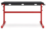 Lynxtyn Red/Black Adjustable Height Home Office Desk