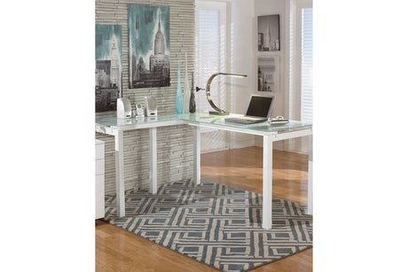 Baraga White Home Office L-Desk -  - Luna Furniture