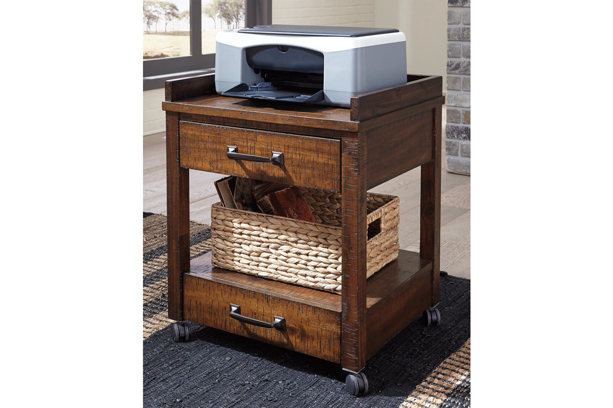 Baldridge Rustic Brown Printer Stand from Ashley - Luna Furniture