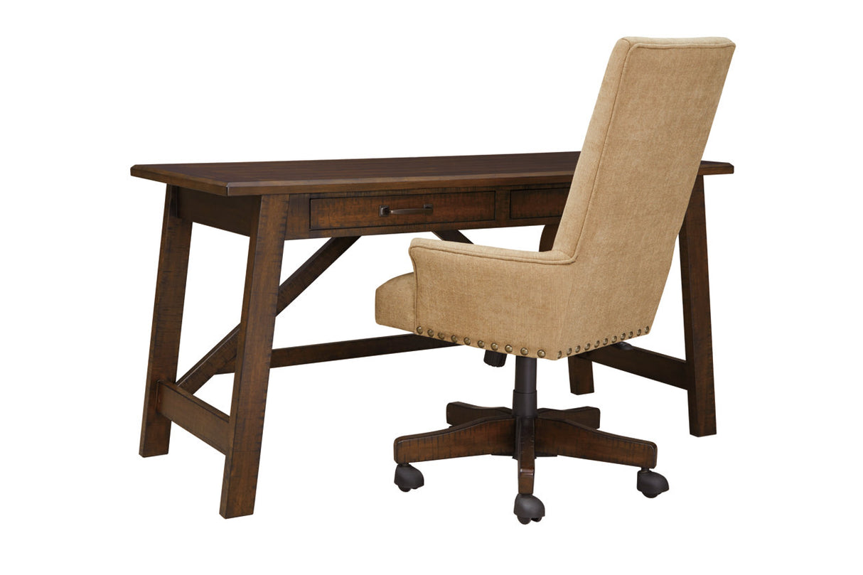 Baldridge Rustic Brown Home Office Desk -  - Luna Furniture