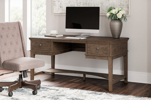 Janismore Weathered Gray Home Office Storage Leg Desk