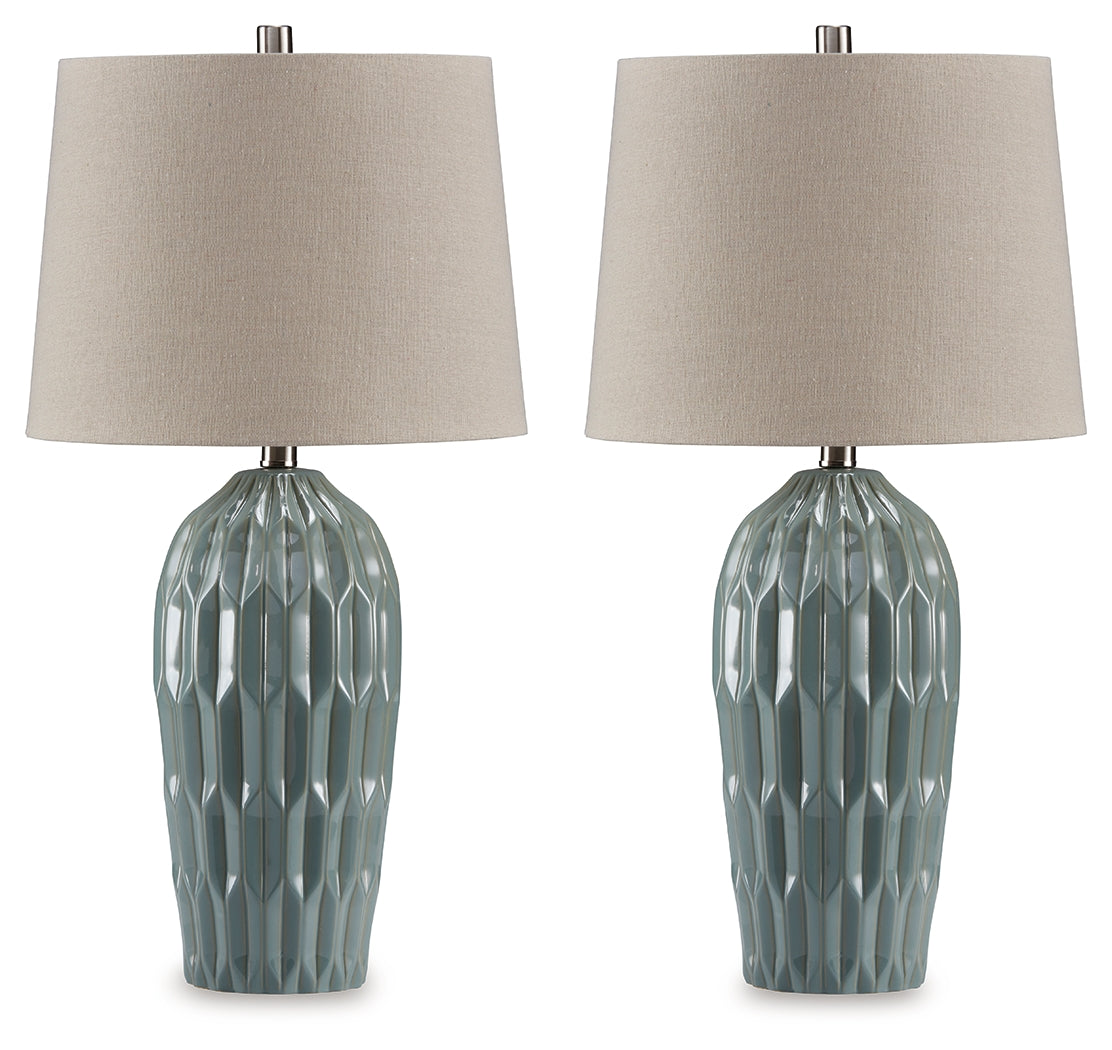 Hadbury Pale Blue/Teal Table Lamp from Ashley - Luna Furniture