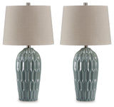 Hadbury Pale Blue/Teal Table Lamp from Ashley - Luna Furniture