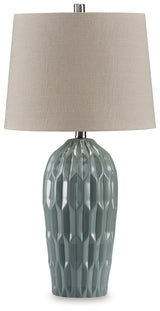 Hadbury Pale Blue/Teal Table Lamp from Ashley - Luna Furniture