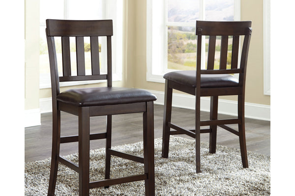 Haddigan Dark Brown Counter Height Barstool, Set of 2