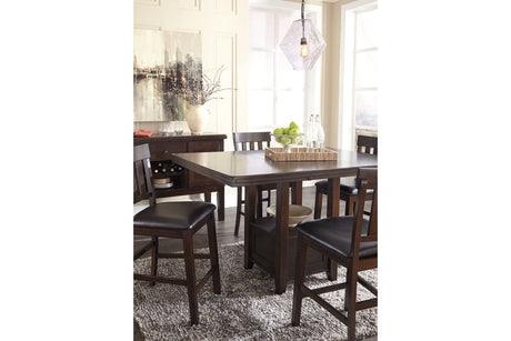 Haddigan Dark Brown Counter Height Dining Extension Table from Ashley - Luna Furniture