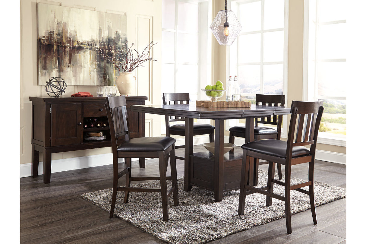 Haddigan Dark Brown Counter Height Dining Extension Table from Ashley - Luna Furniture