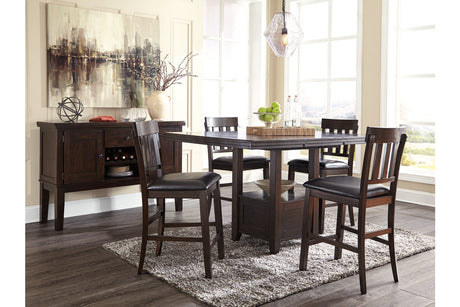 Haddigan Dark Brown Counter Height Dining Extension Table from Ashley - Luna Furniture