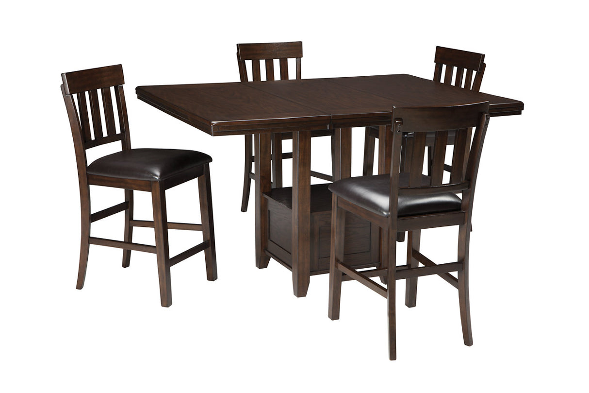Haddigan Dark Brown Counter Height Dining Extension Table from Ashley - Luna Furniture