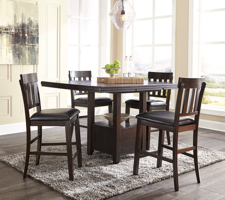 Haddigan Dark Brown Counter Height Set from Ashley - Luna Furniture