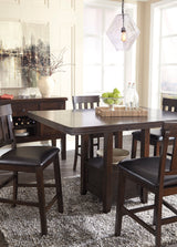 Haddigan Dark Brown Counter Height Set from Ashley - Luna Furniture
