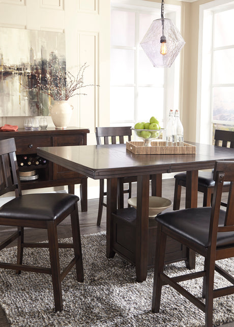 Haddigan Dark Brown Counter Height Set from Ashley - Luna Furniture
