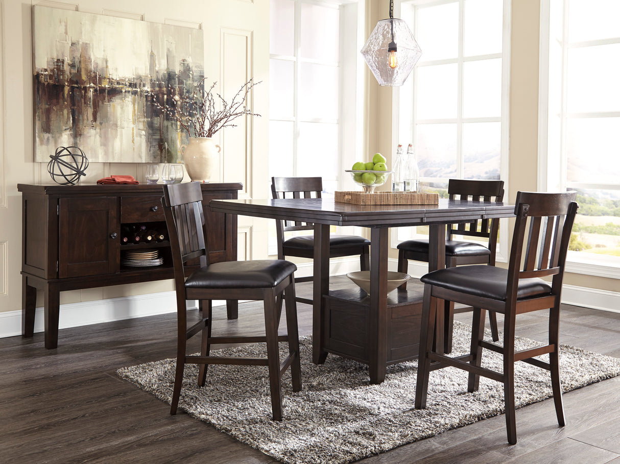 Haddigan Dark Brown Counter Height Set from Ashley - Luna Furniture