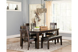 Haddigan Dark Brown Dining Extension Table from Ashley - Luna Furniture