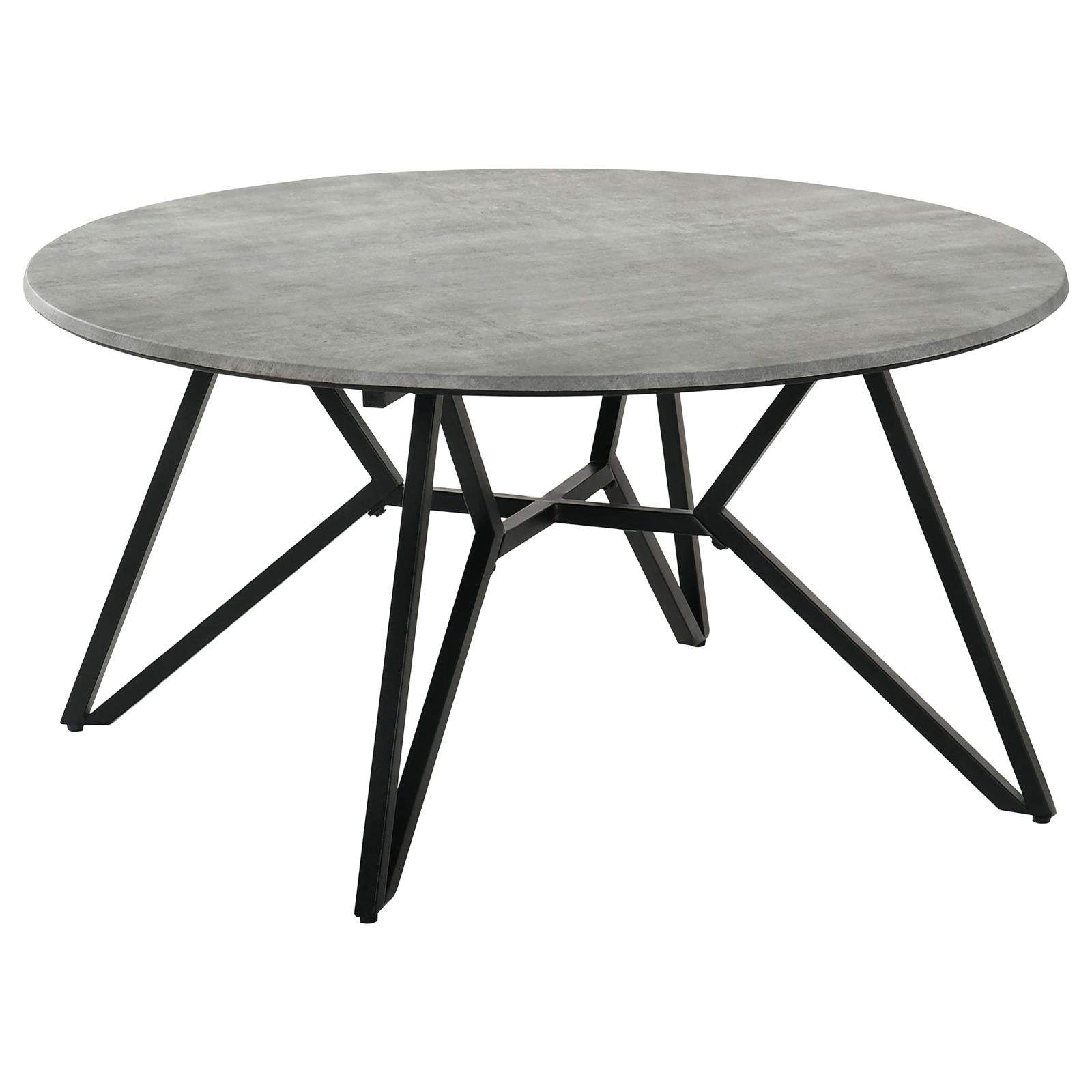Coaster Hadi Round Coffee Table with Hairpin Legs Cement and