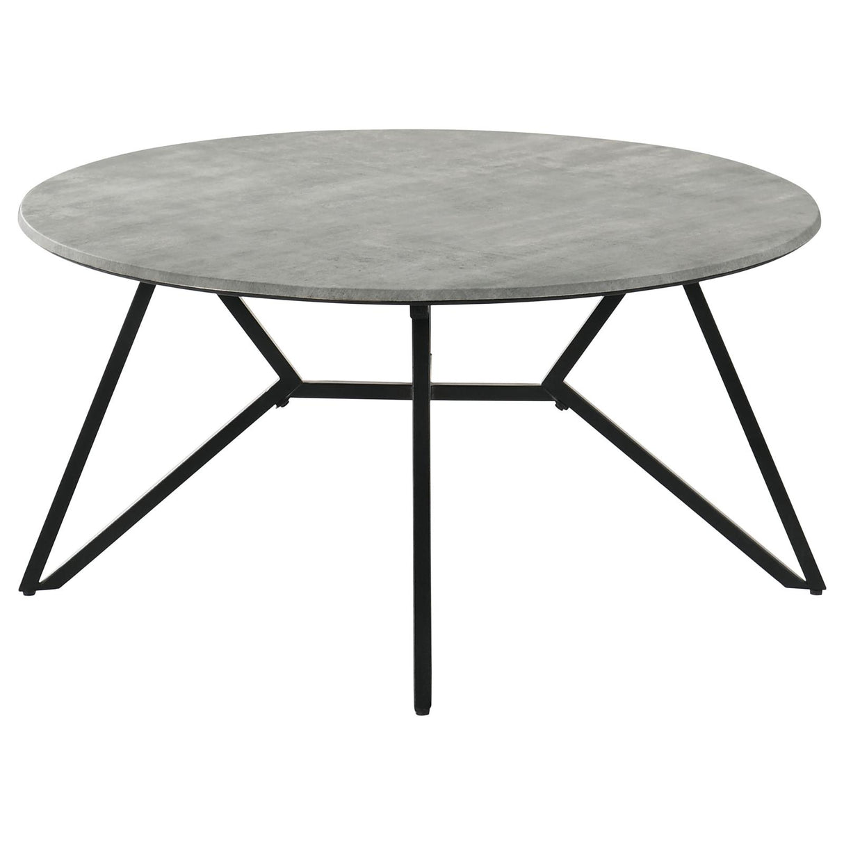 Hadi Cement and Gunmetal Round Coffee Table with Hairpin Legs from Coaster - Luna Furniture