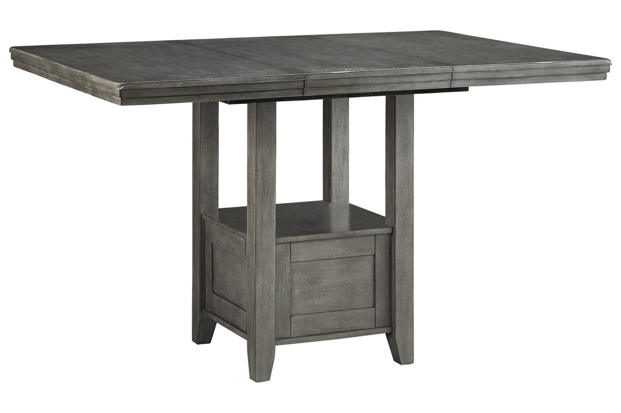 Hallanden Gray Counter Height Dining Extension Table from Ashley - Luna Furniture