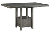 Hallanden Gray Counter Height Dining Extension Table from Ashley - Luna Furniture