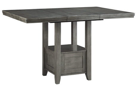 Hallanden Gray Counter Height Dining Extension Table from Ashley - Luna Furniture