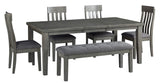Hallanden Gray Extendable Dining Set from Ashley - Luna Furniture