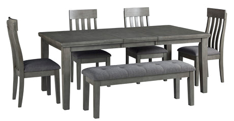 Hallanden Gray Extendable Dining Set from Ashley - Luna Furniture