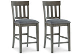 Hallanden Two-tone Gray Counter Height Chair, Set of 2 from Ashley - Luna Furniture