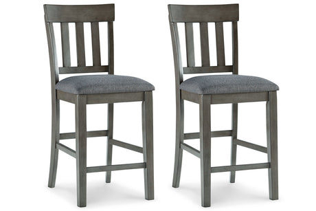 Hallanden Two-tone Gray Counter Height Chair, Set of 2 from Ashley - Luna Furniture