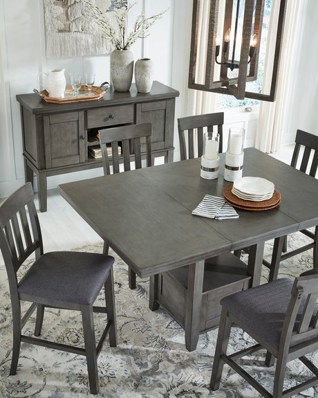 Hallanden Two-tone Gray Counter Height Set from Ashley - Luna Furniture