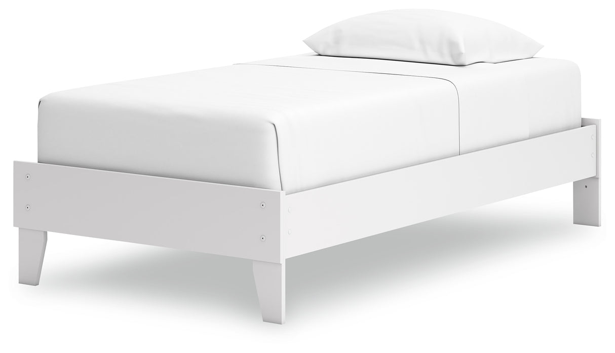 Hallityn White Twin Platform Base Bed from Ashley - Luna Furniture